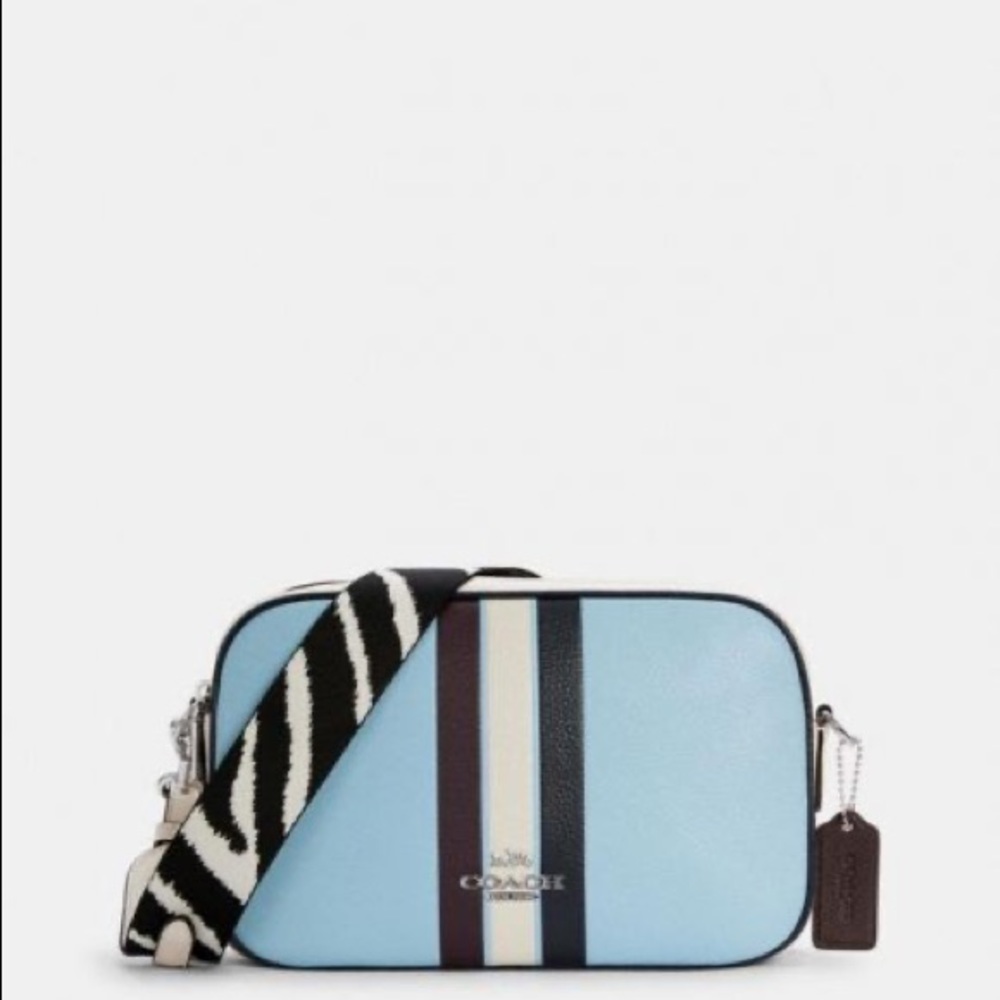 Coach crossbody bag with zebra strap. JES CROSSBODY IN COLORBLOCK WITH STRIPE